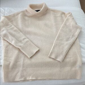 Skull cashmere ladies sweater, cream, color size medium